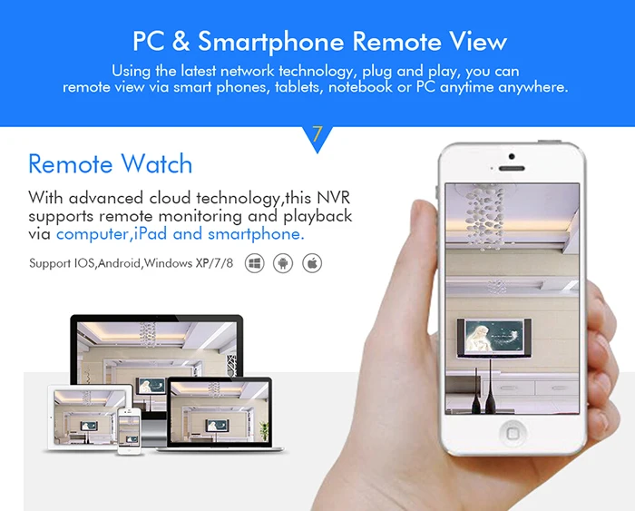 مجموعة كاملة من نظام أمان كاميرا IP Cctv لاسلكي خارجي 8 قنوات مع #5