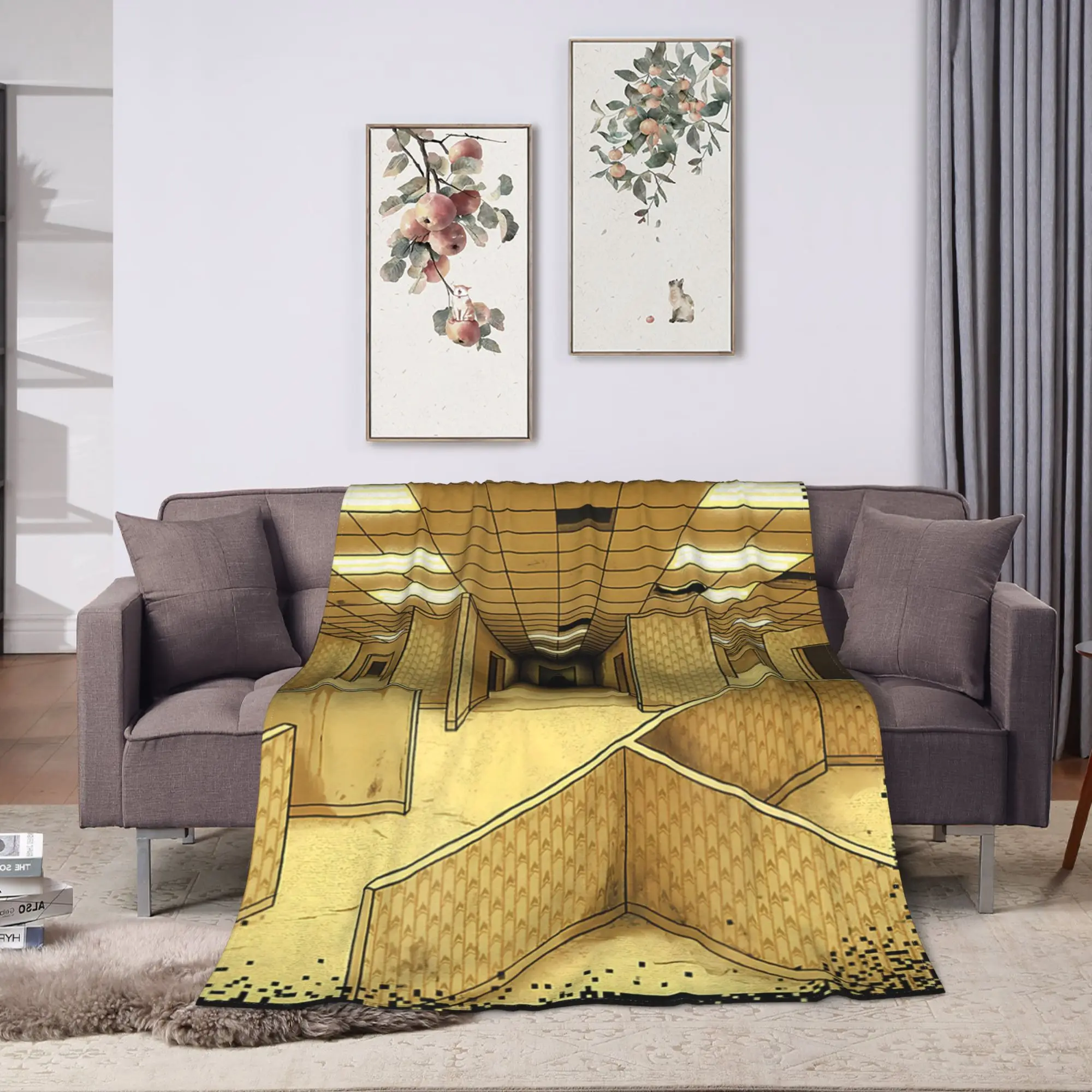 Warm Soft Blanket Picnic The Backrooms Level 0 Liminal Space Horror Throw Blanket  Flannel Bedspread Comfortable Sofa Bed Cover