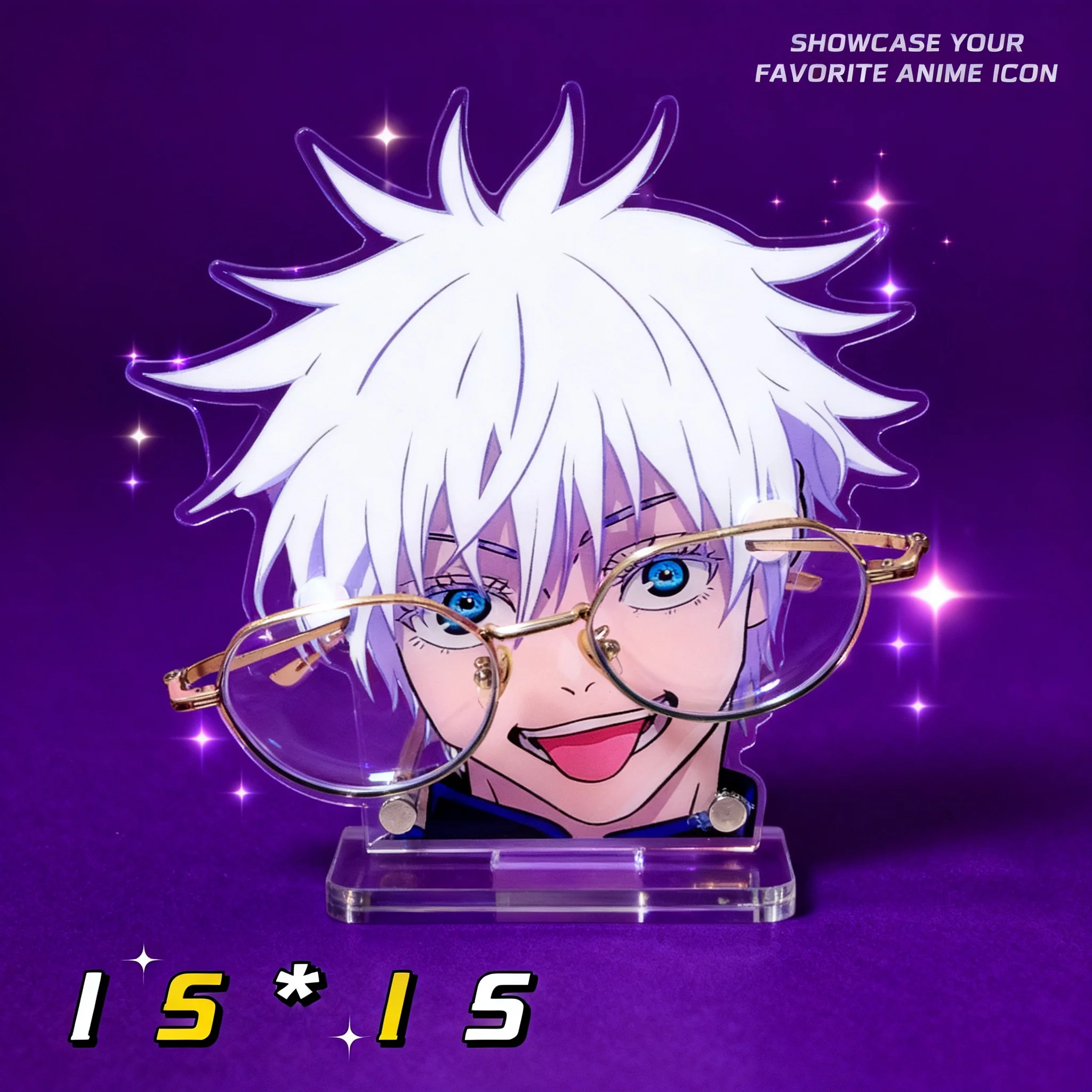 

Jujutsu Kaisen Gojo Satoru Acrylic Glasses Stand Desktop Decor High Quality Anime Figure Display Holder Cute Desk Organizer for