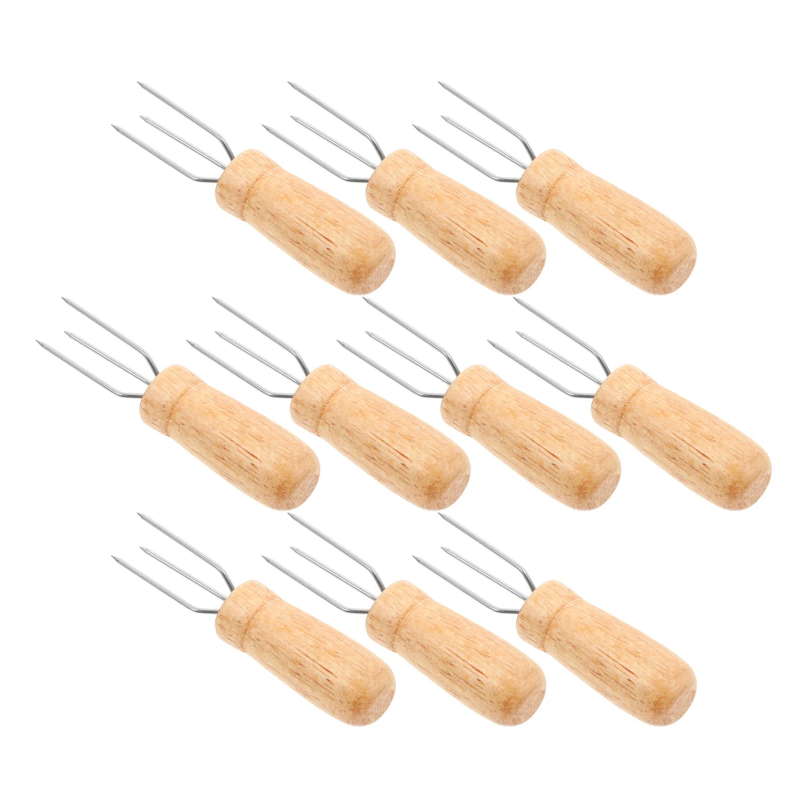 

10Pcs 3-Prong Corn Skewers Stainless Steel Bbq Forks for Grilling Picnic Camping Corn Holders Fruit Forks Bbq Skewer Holder
