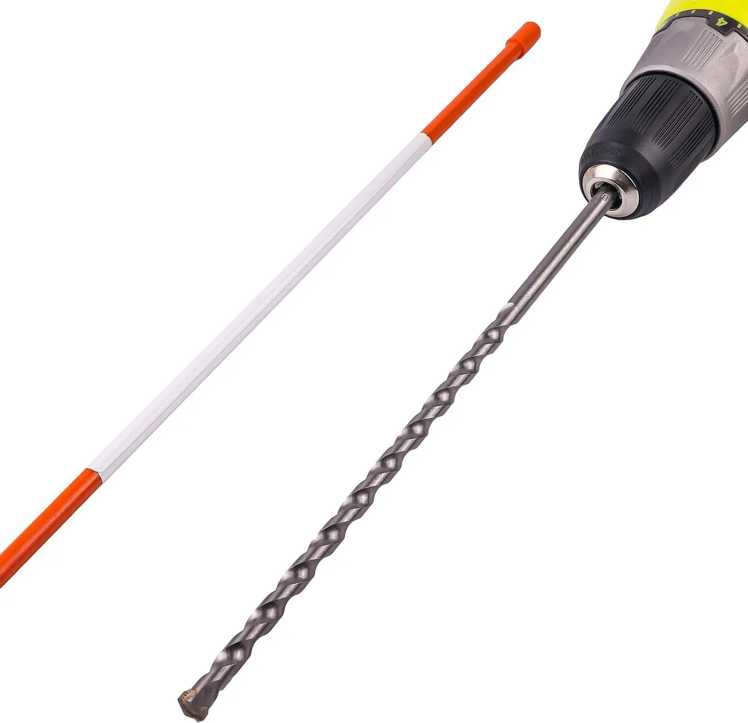 

100 упаковок маркеров для подъездной дороги 72 дюйма, 5/16 дюйма, снежные колья, оранжевые колья, светоотражающее стекловолокно, упаковка 6 дюймов, 100 шт. с насадкой для установки 12 дюймов.