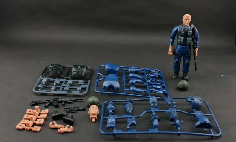 1 pièces aléatoire 4D 1/16 assemblage Forces spéciales armée SWAT équipe soldats jeu de guerre figurines d'action mobiles modèle militaire garçon jouet