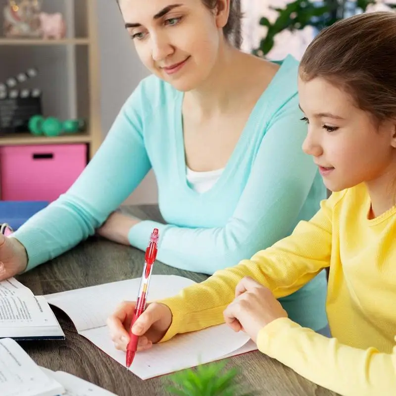 Fine Point Pens Retractable Ball Point Pen 10Pcs Bullet Pens 0.5mm Ballpoint Pen For Children School Writing Note Taking