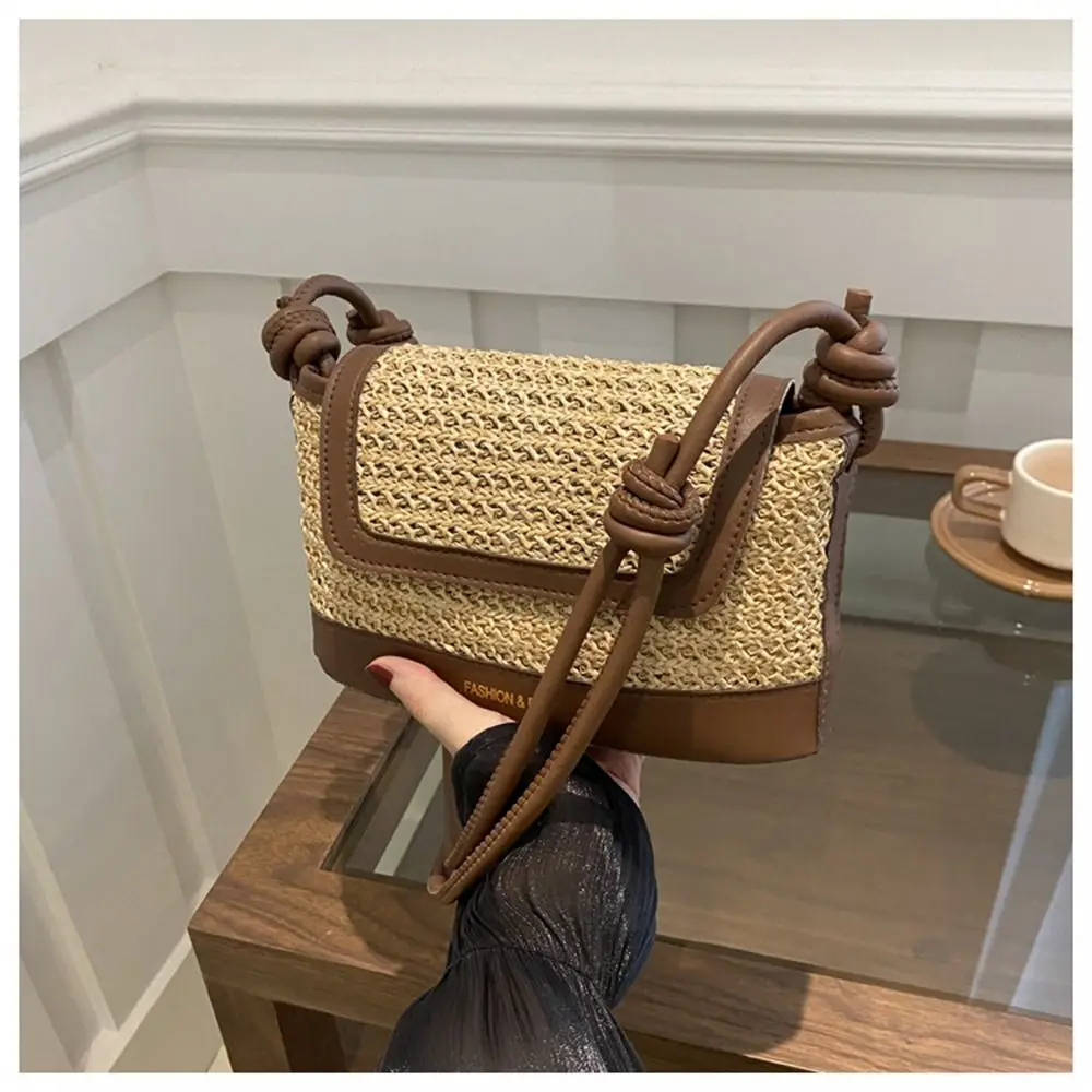 Casual Woven Shoulder Bag Handmade Braid Large Capacity Straw Bag Tote Bags for Outdoor