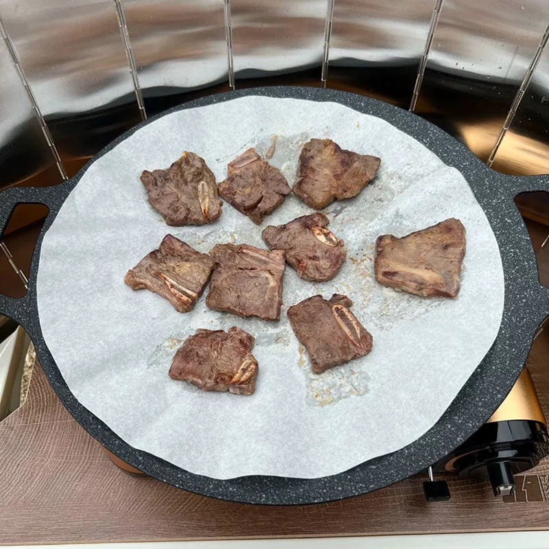 

50pcs Multi Size Round Square Baking Paper Cake Air Fryer Barbecue Grill, Non Stick Paper Oil Proof Baking Tray Liner