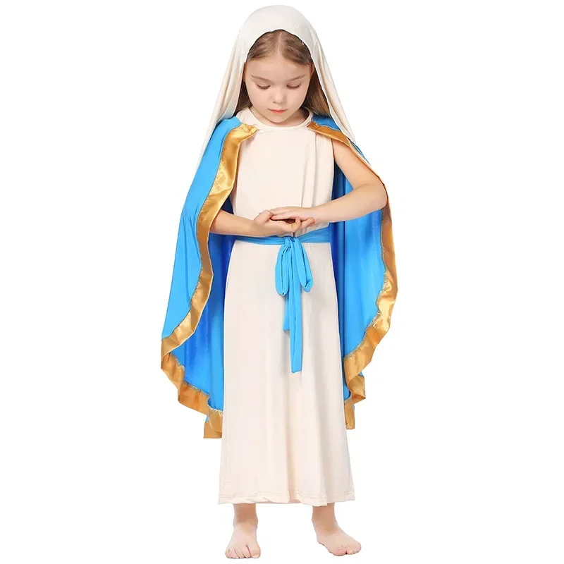 Halloween Cosplay Costume Shepherd Sleeveless Robe Shawl Ancient Parent-child Beige Clothing Outfits