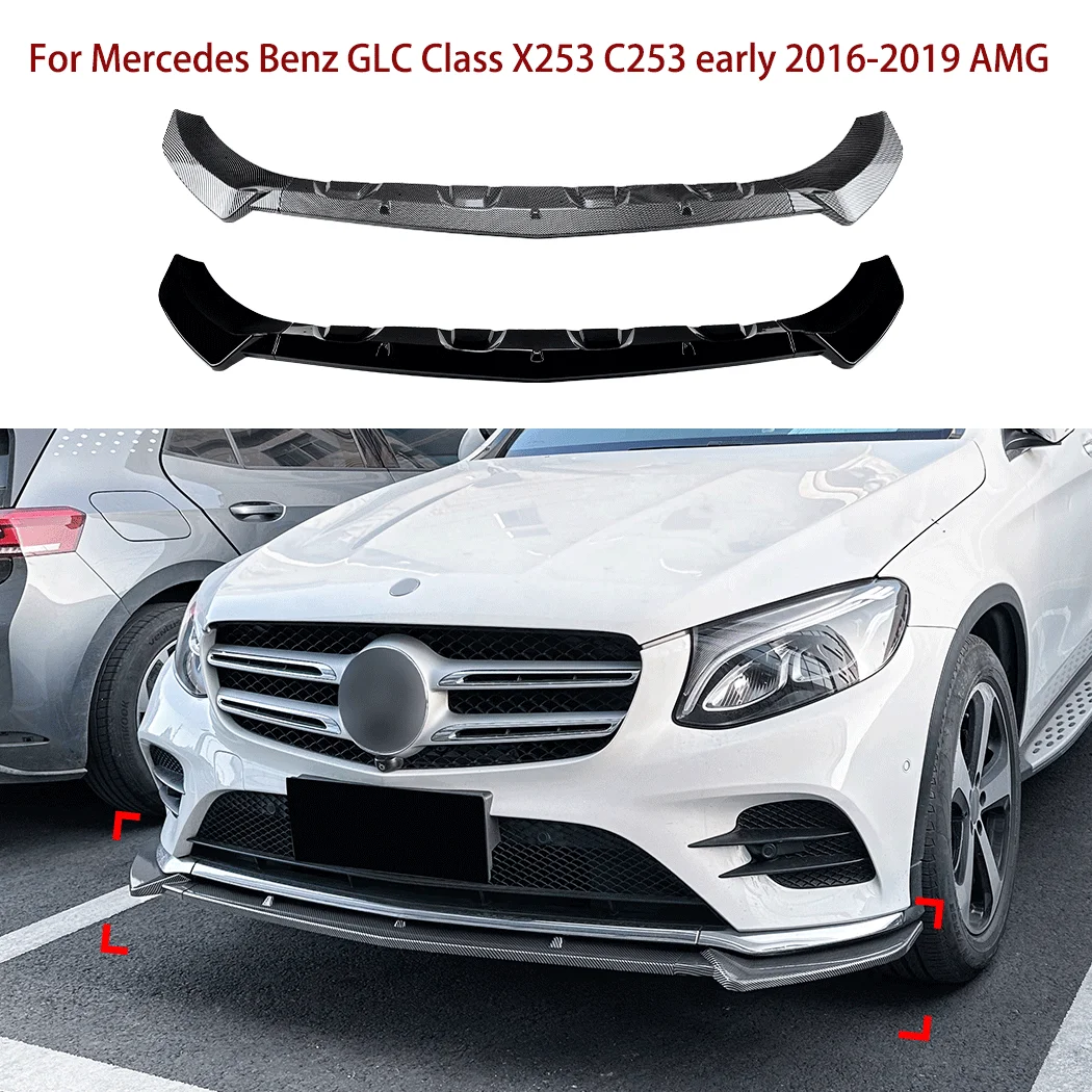 

For Mercedes Benz GLC Class X253 C253 early 2016-2019 AMG Car Three Stage Front Bumper Front Lip Spoiler Exterior Modification