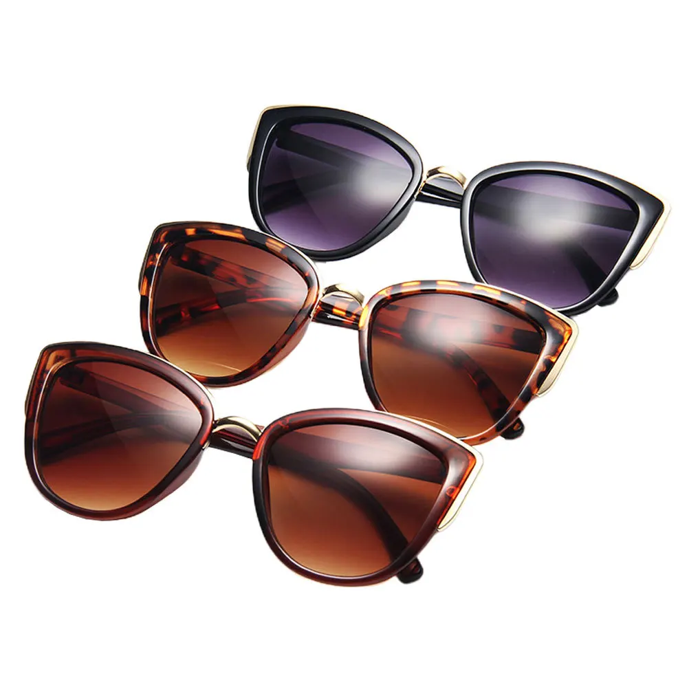 

3Pcs Retro Cat Eye Sunglasses Vintage Plastic Fashion Eyewear for Beach Outdoor Women Stylish Decorative Glasses