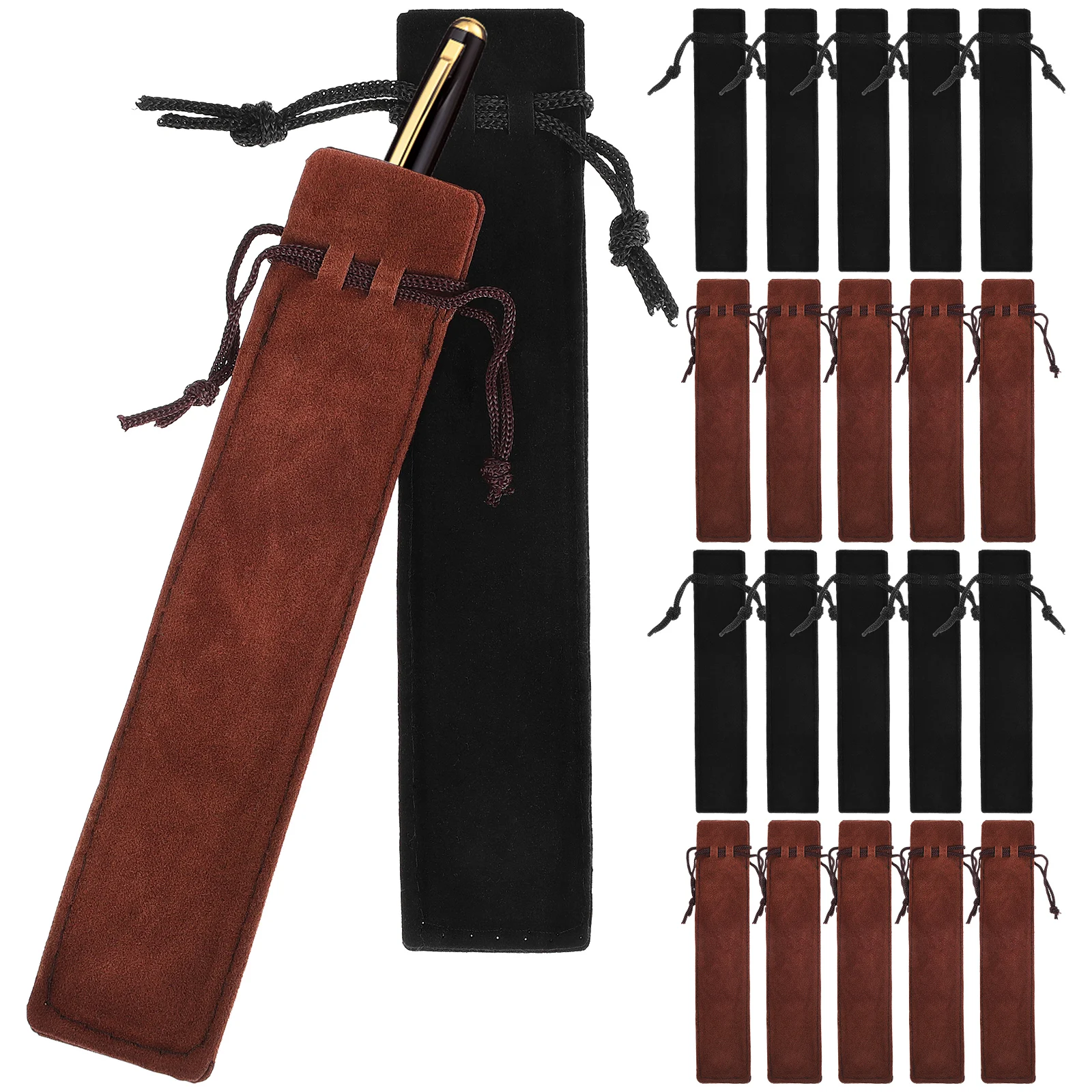 

50 Pcs Velvet Pen Sleeve Bags Small Drawstring Holder For Pens Pencils Writing Instruments School Gifts Students Teachers Staff