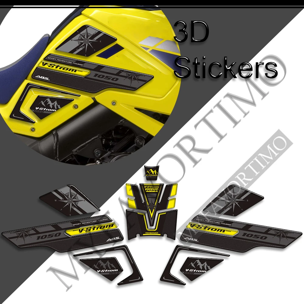 

For Suzuki V STROM VSTROM DL 1050 XT 1050XT DL1050 Tank Pad 3D Stickers Grips Side Fuel Oil Kit Motorcycle Protector 2019-2022