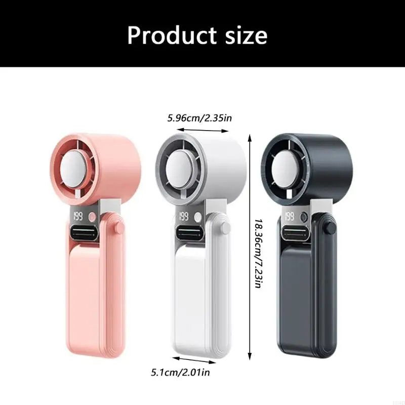 USB Rechargeable Mini Fan Portable Handheld Fan With 199 Speed Setting Quiet Operation for Travel Office and Home Use H8WD