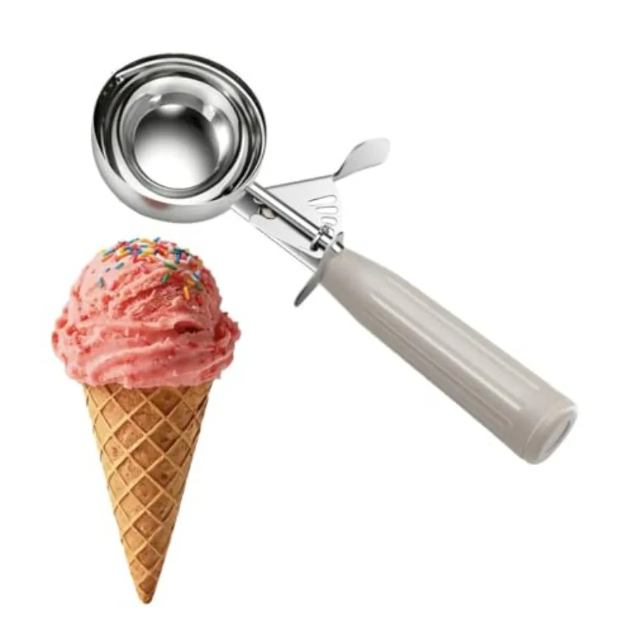 TOPKITCHEN Commercial-Grade Ice Cream Scoop 3.25 oz, 18/8 Stainless Steel Cookie Scoop with Plastic Handle, Portion Control Dis — купить у AliExpress WW