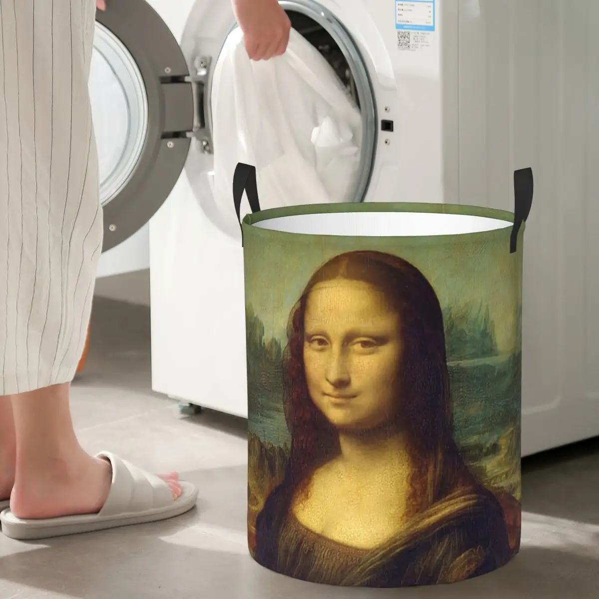 

Складная корзина для белья Мона Лиза от Леонардо да Винчи, домашний органайзер, детская корзина для стирки, домашний органайзер