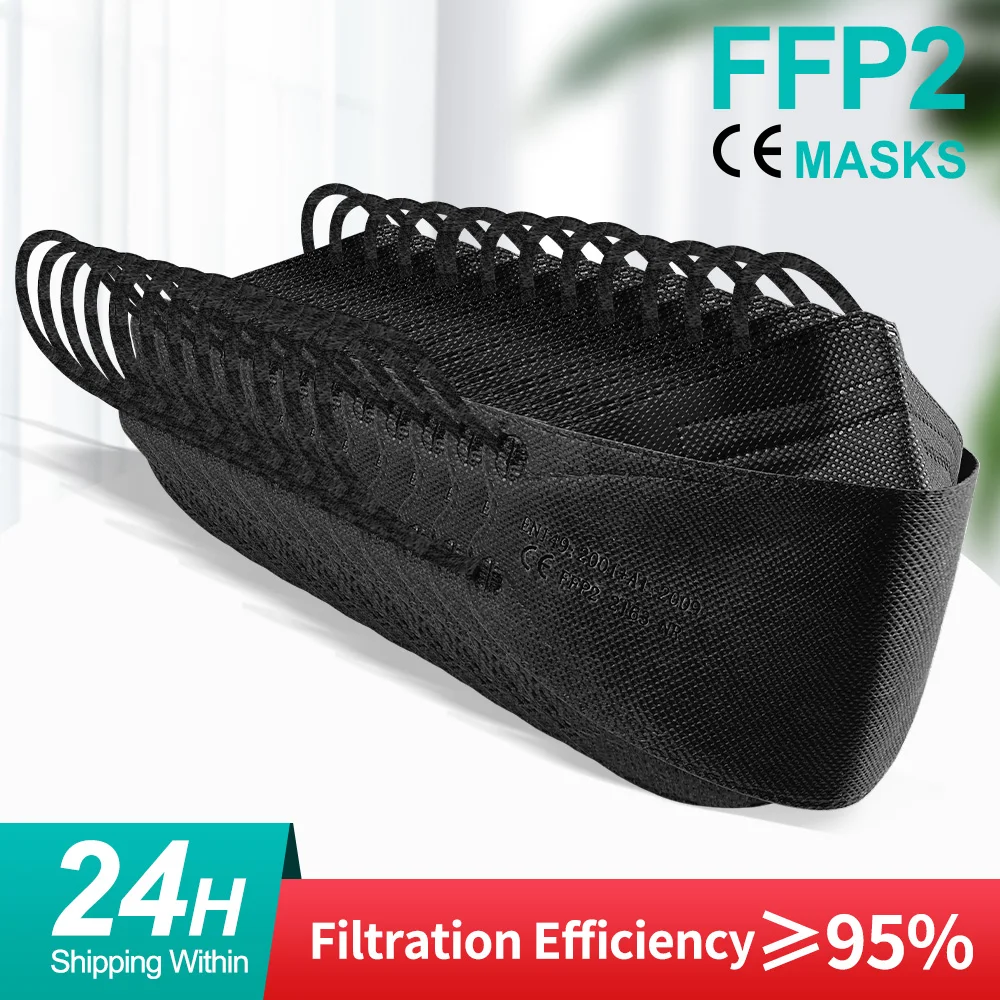 ffp2mask Fish Mask KN95 Mascarillas FPP2 Adult Morandi FFP2mask 4 Layer FFP2 Approved Face Masks FFP2 Respirator Masque FFP2