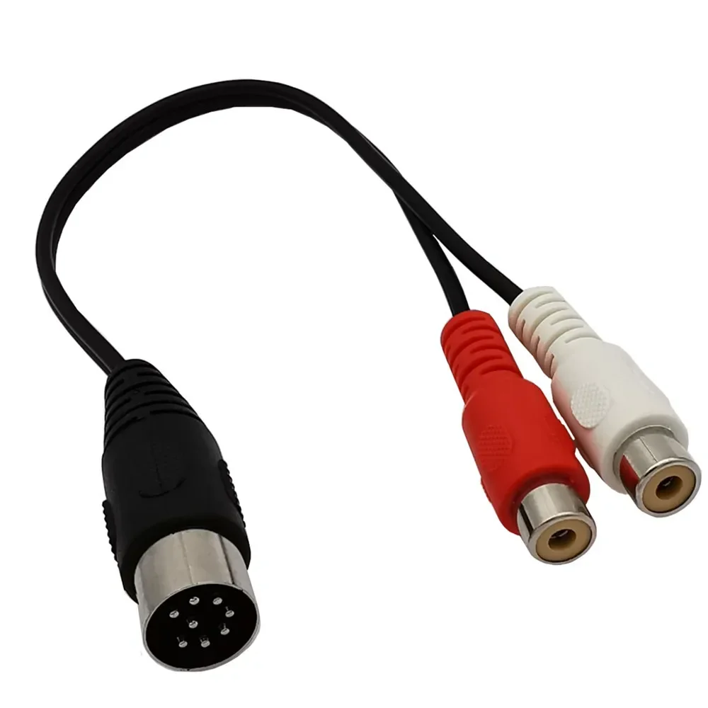 Kabel Din 8-pinowy na 2RCA 8-pinowy wtyk męski Din na żeński adapter audio 2-RCA do sprzętu audio do instrumentów muzycznych 0,3M-1,5M