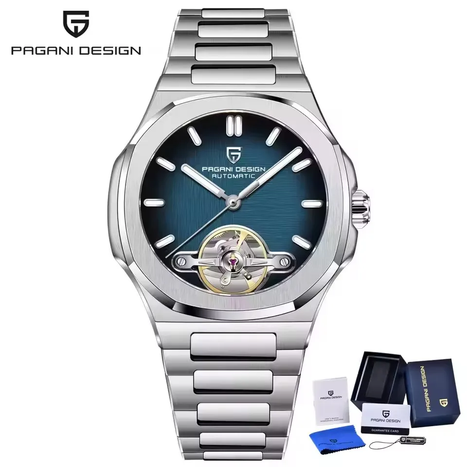 PAGANI DESIGN Nieuwe Mechanische Hollow-Out Tourbillon Mannen Horloge Sport Elegante Saffier Waterdicht Horloge Japan Movt 316L Stalen Klok