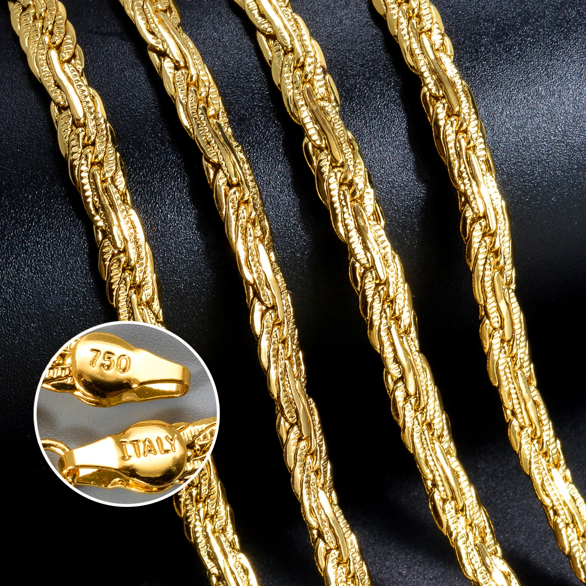 18K Gold Plated Necklace 750 Italian Snake Chain Dainty Layering Link Chain Women Unisex Daily Wedding Minimal Jewelry Gift