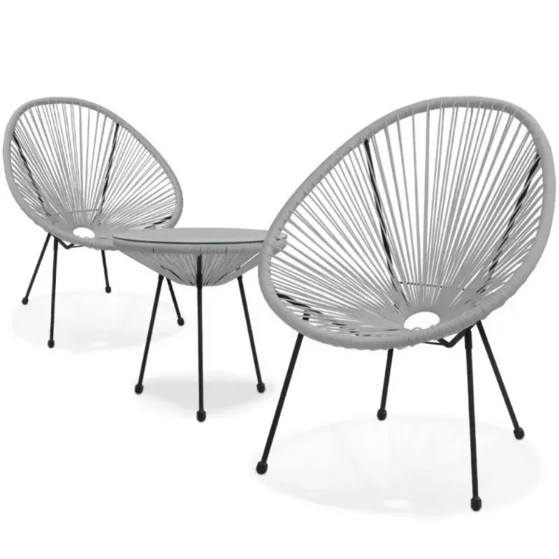 

Modern High-quality Outdoor Garden Rattan Set Patio Rattan Chairs and Tables for Park or Balcony Furniture