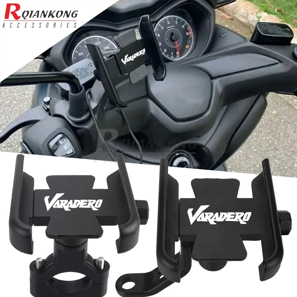 

For Honda VARADERO 125 650 1000 XL125 XL125V XL1000 XL1000V 1999-2024+ Universal Rear Mirror Handle Phone Holder Cellphone Stand