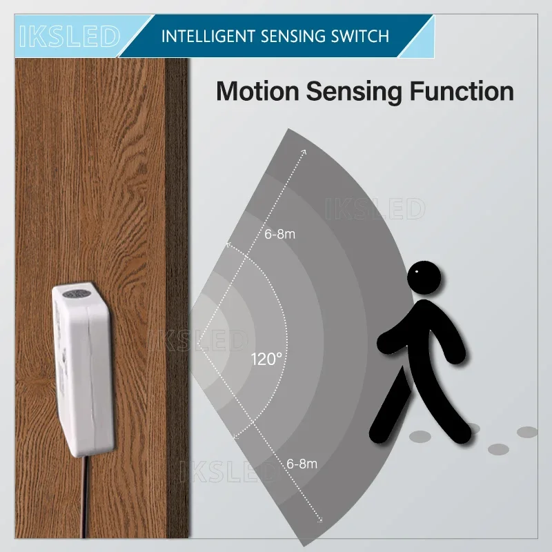 كاشف حركة موجة اليد بمستشعر PIR، 3.7-24 فولت، تبديل الوظيفة، للاختراق لسلالم ممر سقف خزانة الملابس