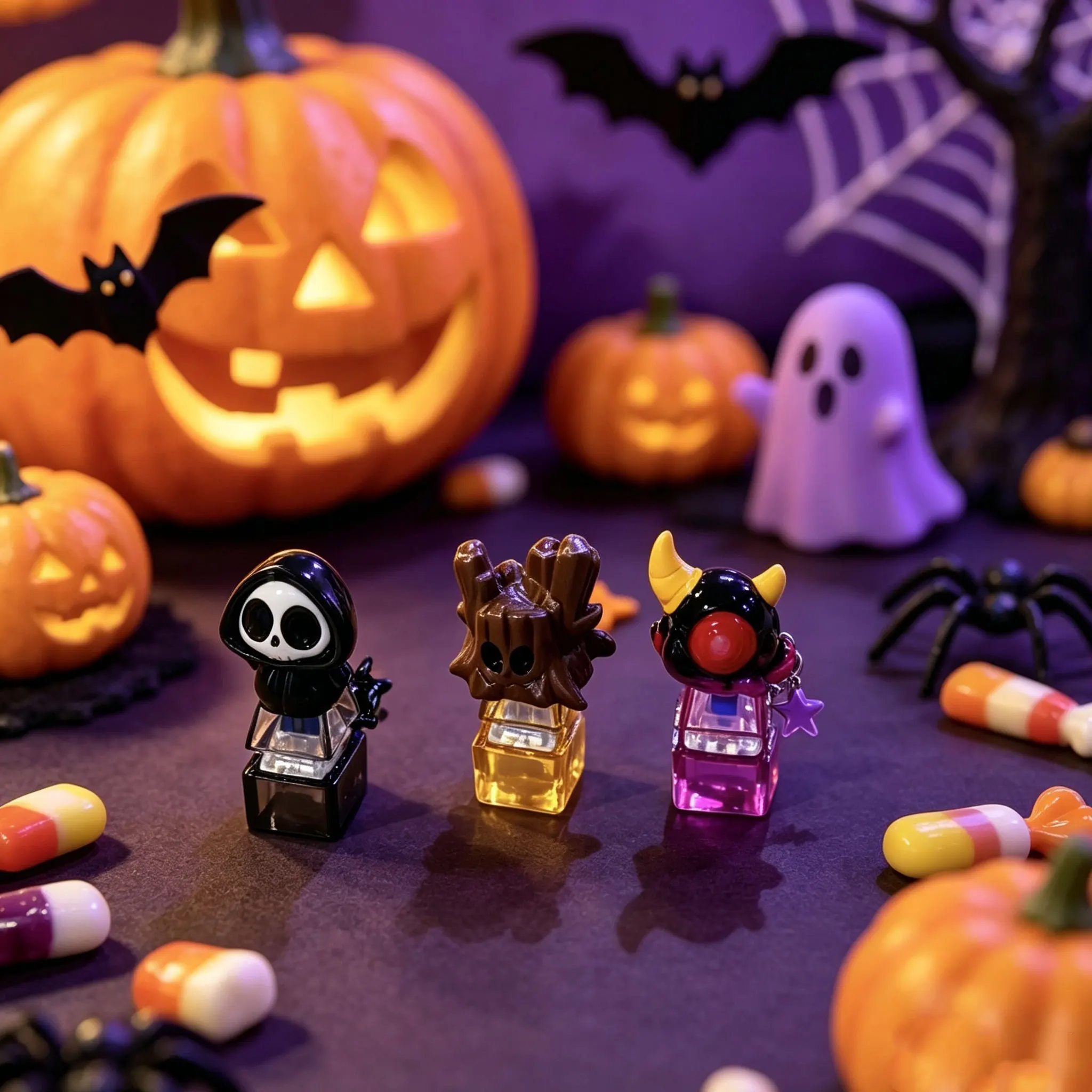 Halloween Themed Single‑Key 3D Keycap Fidget Toy, DIY Press Fidget Toy, Mechanical Button Stress Relief Toy