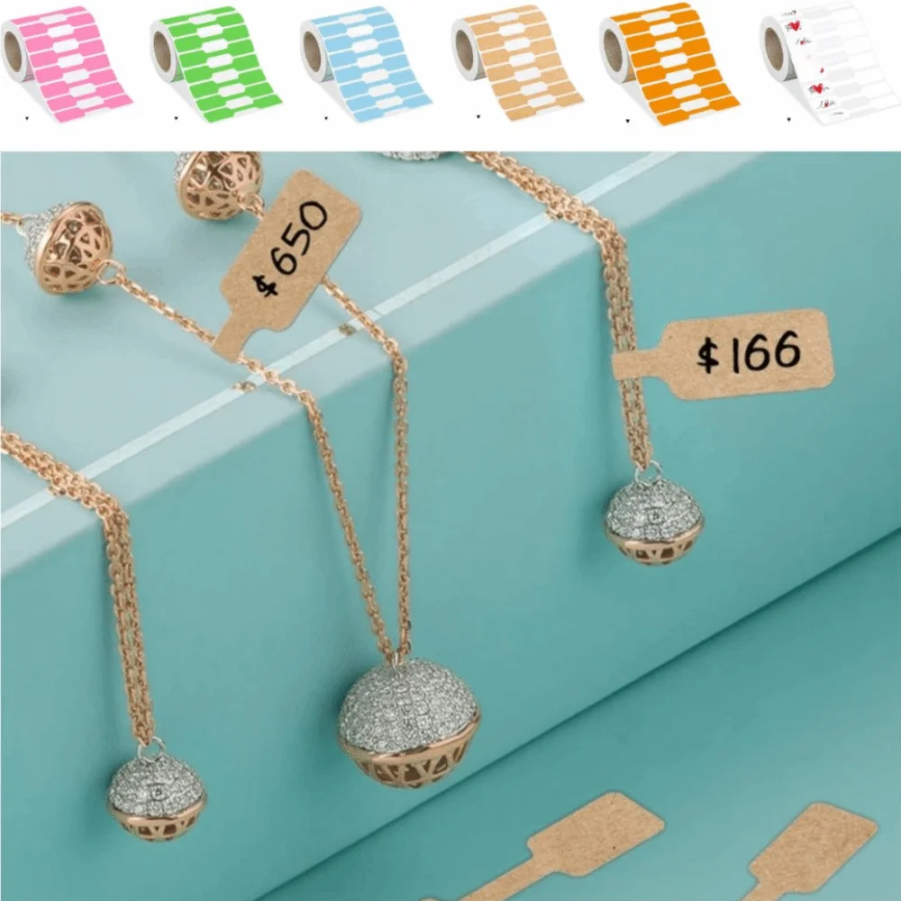 500Pcs Blank Price Tags Self Adhesive Long lasting Necklace Bracelet Price Labels Portable Classification Marking