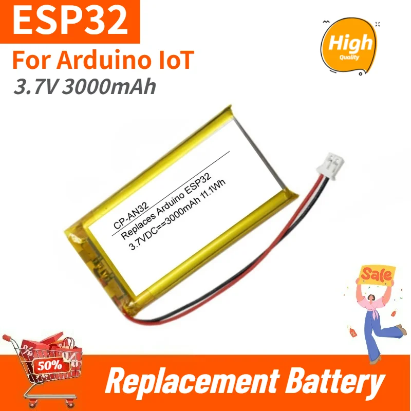 High Quality Battery 3.7V 3000mAh for Arduino IoT ESP32 Brand New Replacement Battery