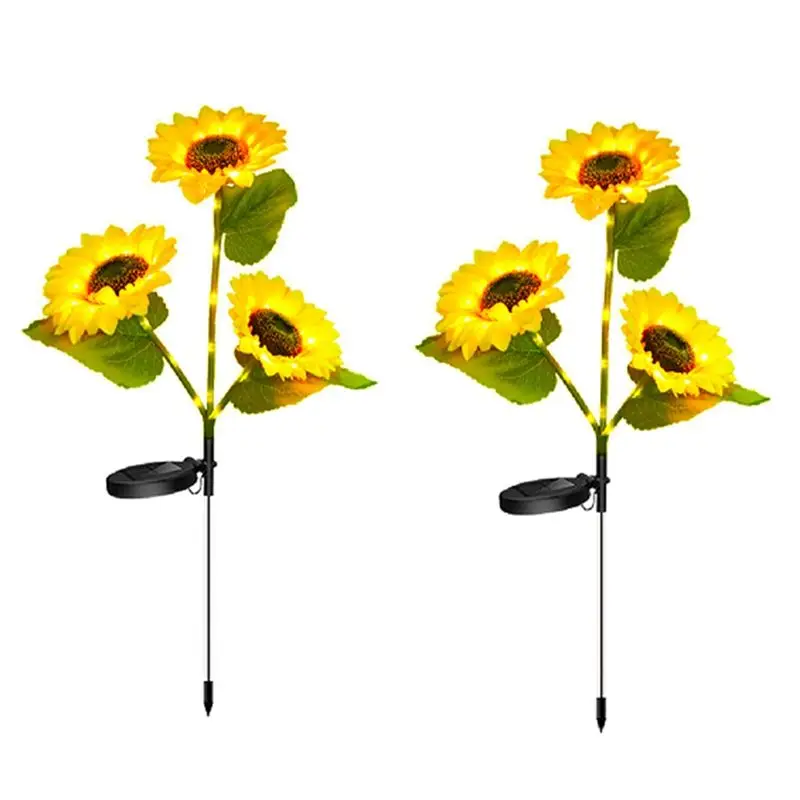 

Солнечные светодиодные светильники-подсолнухи LLCS для сада, 2 шт., уличные, водонепроницаемые, с автоматическим включением/выключением, декоративные подсолнухи для сада