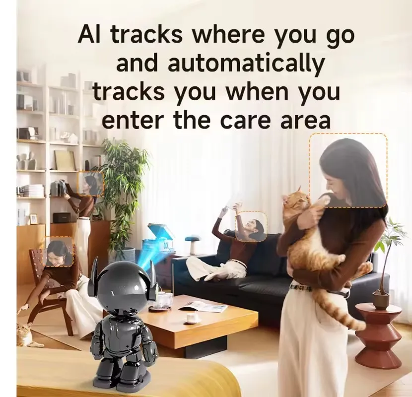 5MP كاميرا روبوت صغيرة 2.4G/5G اللاسلكية أمن الوطن كاميرا روبوت PTZ الأشعة تحت الحمراء للرؤية الليلية السيارات تتبع مراقبة الطفل طفل هدية