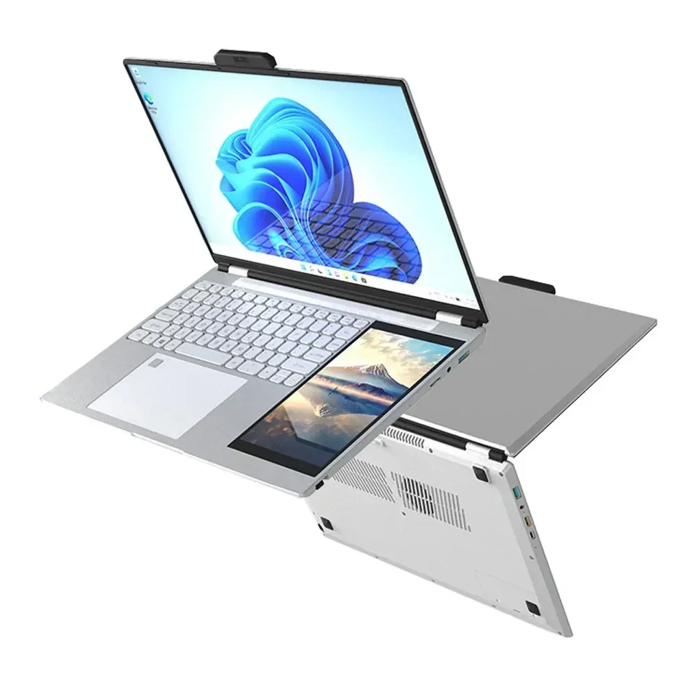 Intel N95 New Dual Screen Laptop 7-inch Touch Screen Metal Case Backlit Fingerprint Unlocking Ultra High Speed Operation