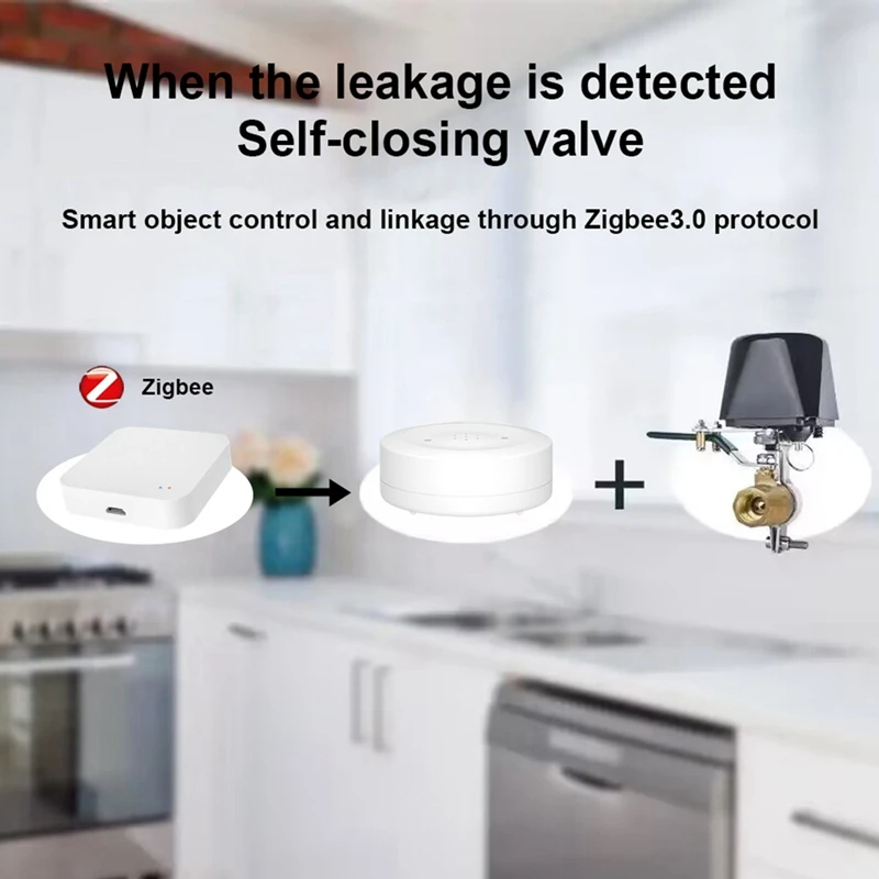 Tuya Zigbee تحكم ذكي في الصمام ، الماء والغاز ، إيقاف التشغيل التلقائي ، دعم اليكسا للمنزل ، Smartlife