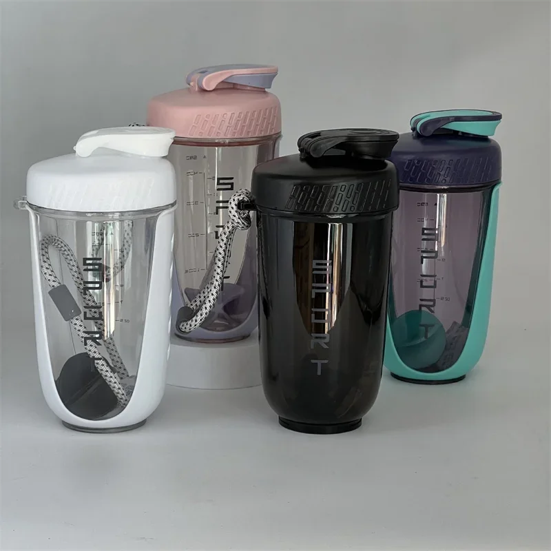 600ml 믹싱 쉐이크 플라스크, 플라스틱 블렌딩 볼 포함, BPA 프리 플라스틱 단백질 쉐이크 누수 방지, 파우더 트레이닝 피트니스에 적합