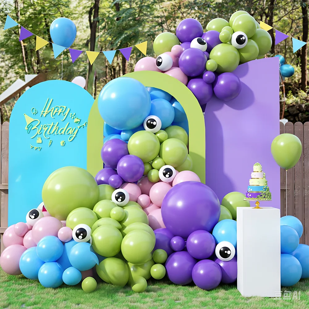 116Pcs Monster Balloons Arch for Monster Theme Party Decor Pink Purple Blue  Green Balloon for Birthday Baby Shower Party Decor - AliExpress 15