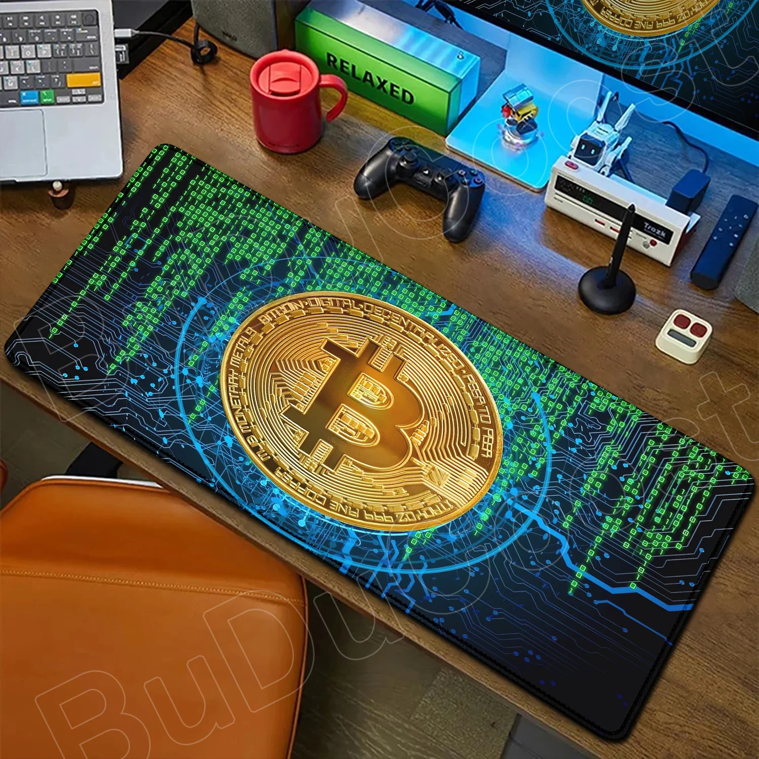 

XXL Bitcoin Mouse Pad HD Mousepad Pc Gamer Cabinet Desk Mats Carpet Computer Anti-slip Rubber Expansion Pad Keyboard Accessories