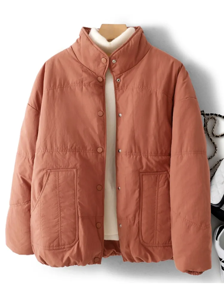 

Новое легкое льняное хлопковое пальто-манто с воротником-стойкой, женское зимнее пальто небольшого размера с хлопковой подкладкой, теплый топ с хлебом