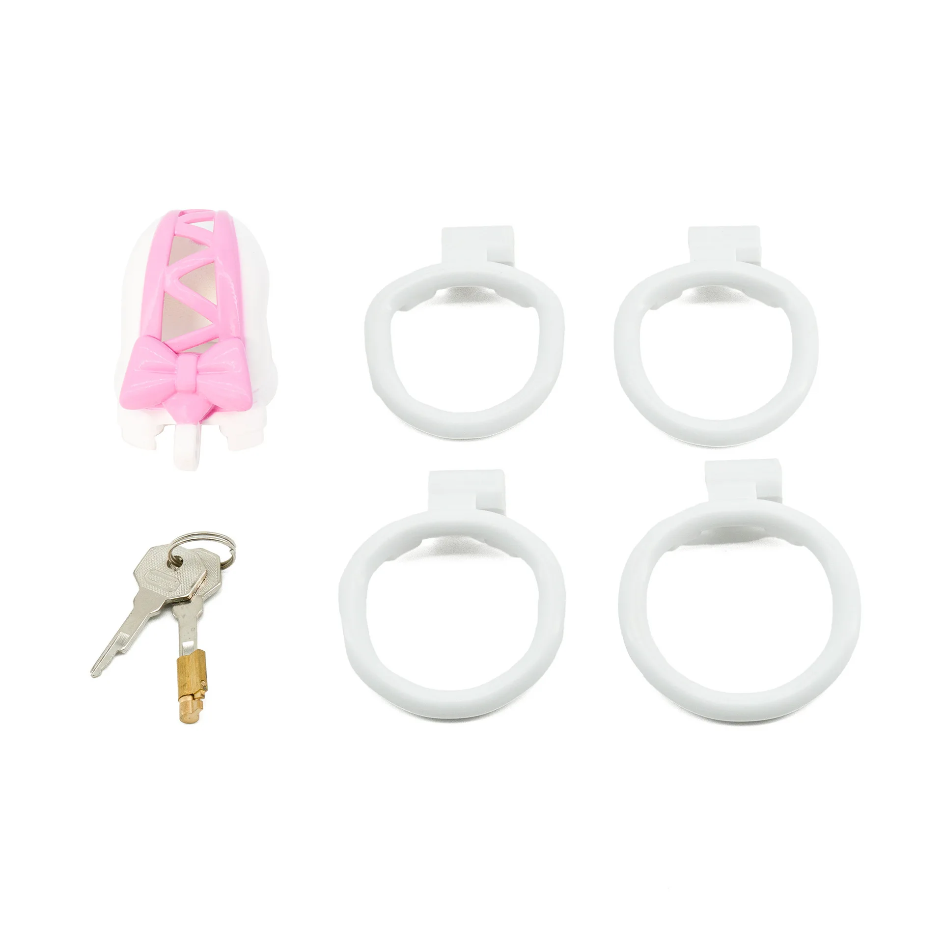 Pink Bow Chastity Cages Sissy Gay Two-tone Craft Chastity Locks Male Locks Pseudo Sissy Chastity Device Escape-proof Cheat-proof - view 5