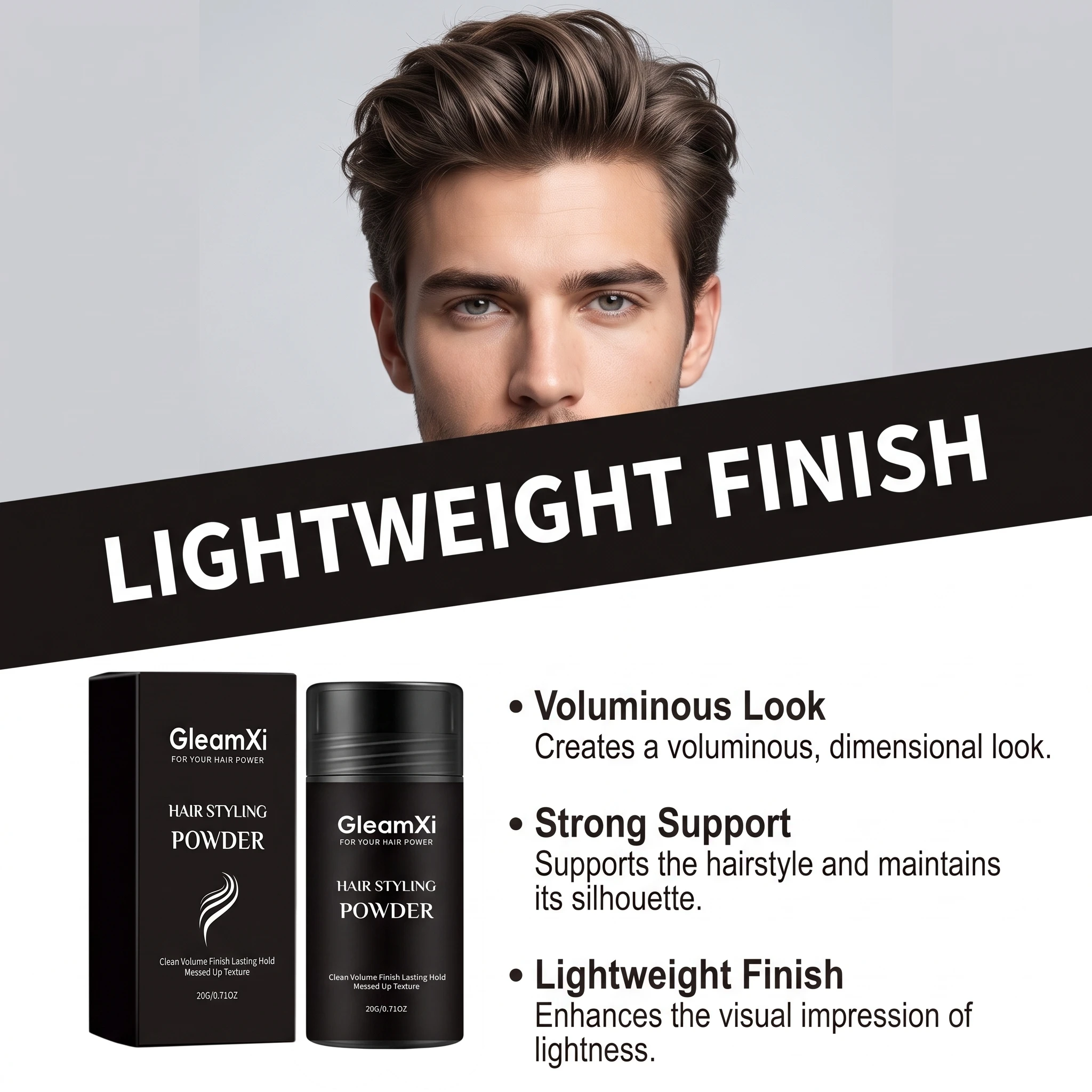 Hair Styling Powder Volumizing Oil Control Natural Matte Instant Root Lift Long Lasting Fluffy Hair Texture Powder for Men Women