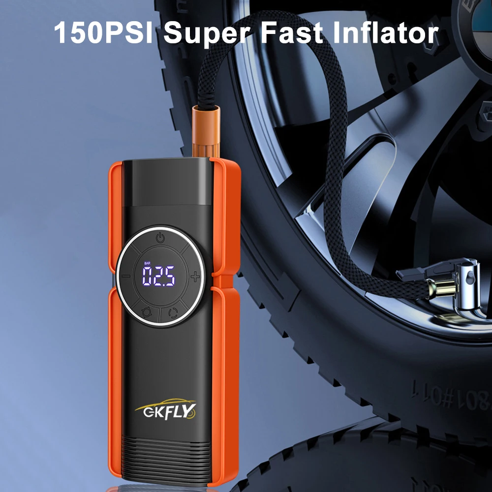 Car Jump Starter Air Pump Power Bank Lighting Portable Air Compressor 4 In 1 Cars Battery Starters Starting Auto Tyre Inflator