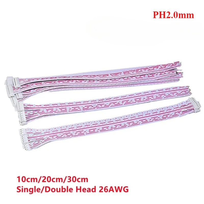 

50pcs PH2.0 MM Single/Double Same /Reverse Connector Terminal Flat Cable Lenght 10/20/30cm Pitch 2/3/4/5/6/7/8/9/10/11/12pin