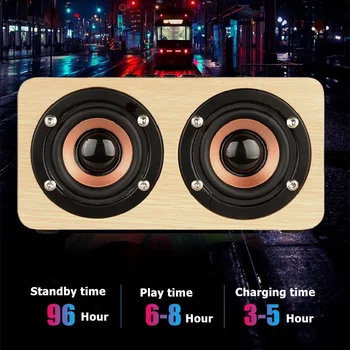 Wireless Bluetooth Soundbar Wooden Computer Speaker Portable HiFi Stereo Music Surround Music Player for iPhone Sumsung Xiaomi