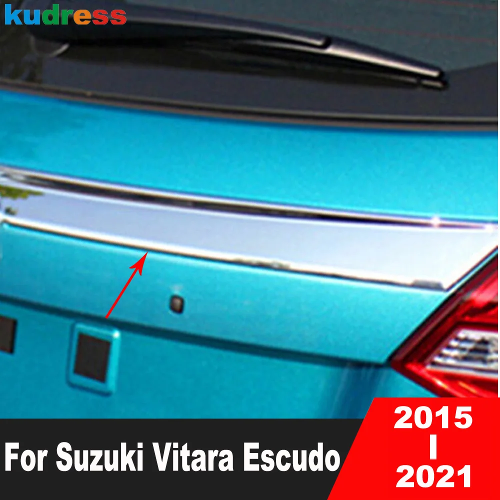 Rear Trunk Lid Cover Trim For Suzuki Vitara Escudo 2015-2017 2018 2019 2020 2021 Chrome Car Tailgate Molding Strip Accessories