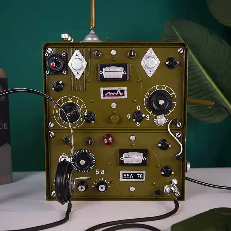 

Simulation transmitter model retro radio telegraph creative collection ornament nostalgic old objects photography props