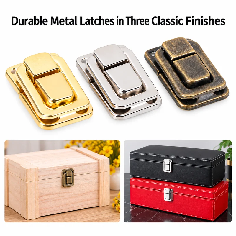 1pc Small Wine Wooden Chest Case Gift Box Toggle Latch Suitcase Lock Hasp Hardware
