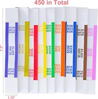NATURABEL Currency Straps, Money Band Bundles Self Sealing for Bill Wrappers (400 / 450) 50 per Color