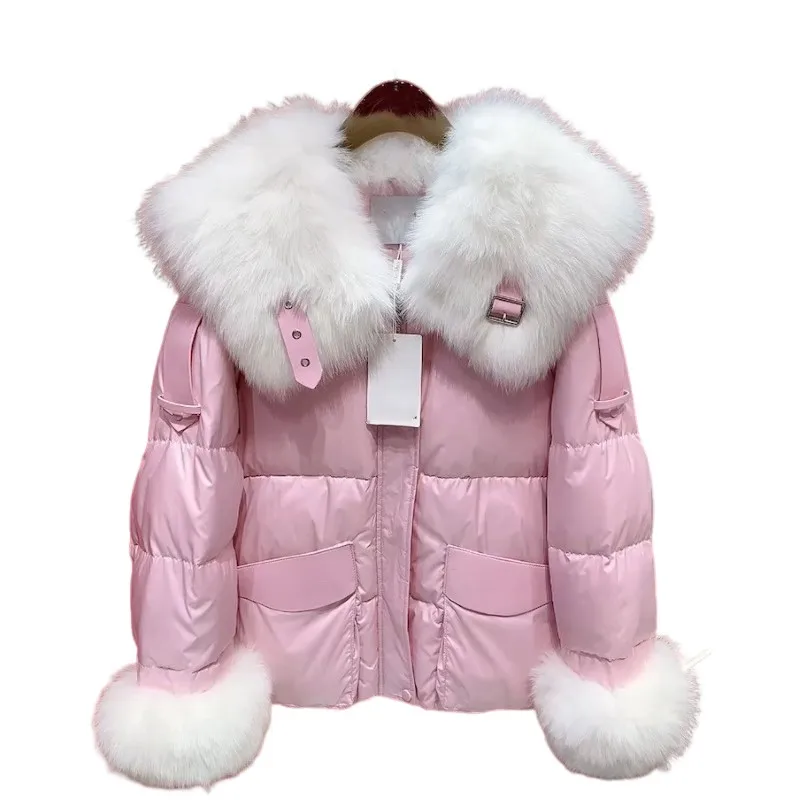 

Winter 2022 warm senior collars and fur cuffs down jacket fashion clothing abrigo mujer abrigos mujer invierno elegante