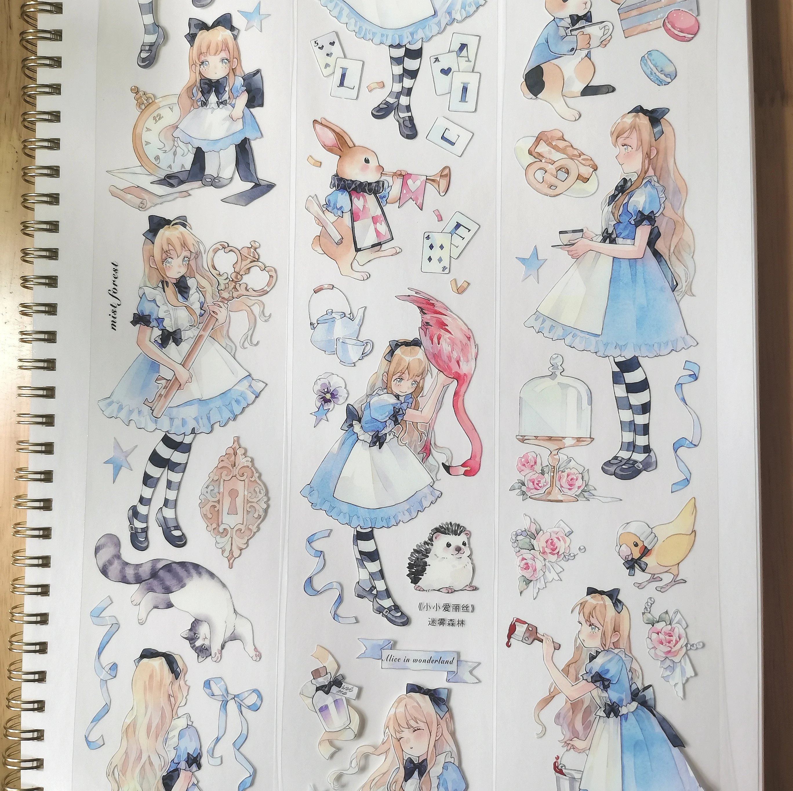 Misty Forest, cute Little girl Alice Washi Pet tape Character, Guira Drawing Journal