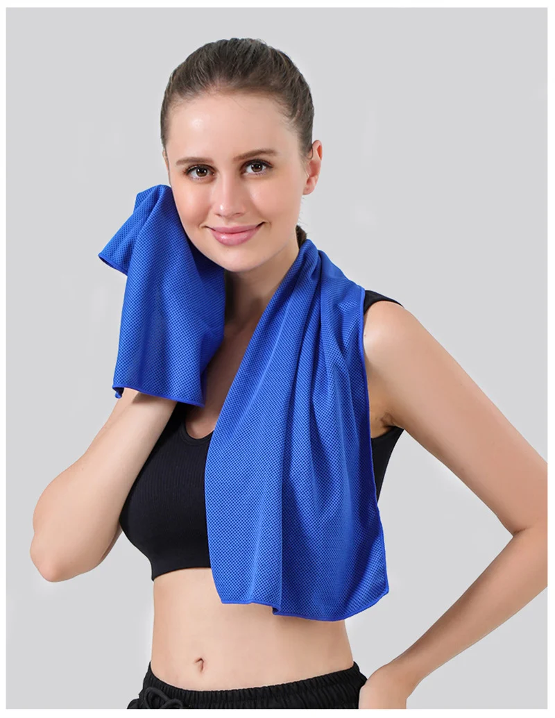 Portable Mini Silica Gel Set Cold Towel Fitness Running 100% Polyester Fiber Outdoor Cooling Cool Towel Speed Dry Towel