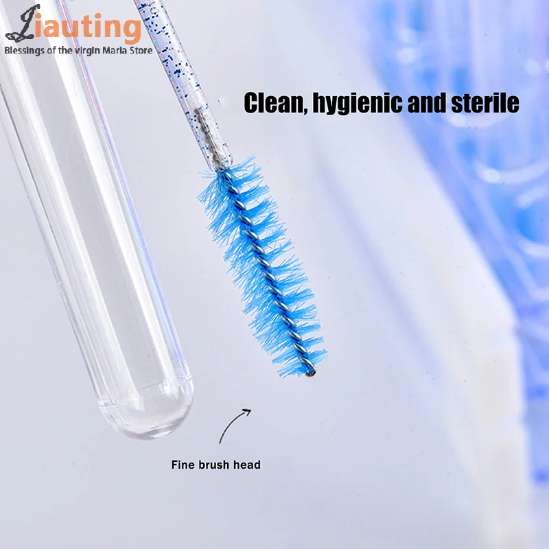 Tubes de brosse à cils colorés avec nœud papillon, baguettes de Mascara en cristal, peigne à sourcils, bobines applicateurs, outils de maquillage, 1 pièces