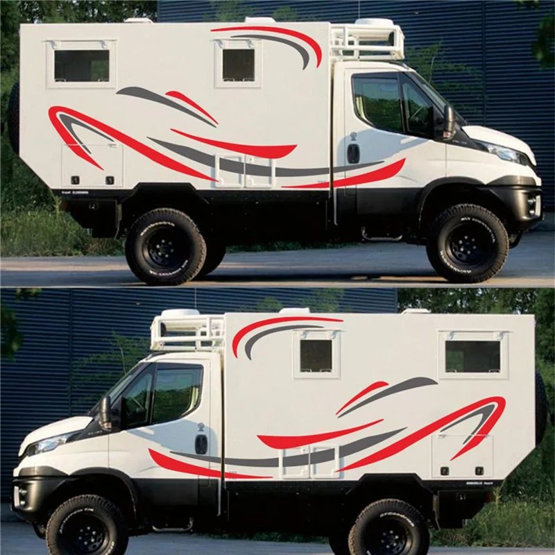 2X RV Motorhome Universal Body Sticker DIY Stripes Image Decal Sticker Decoration For Caravan Trailer-ABJU