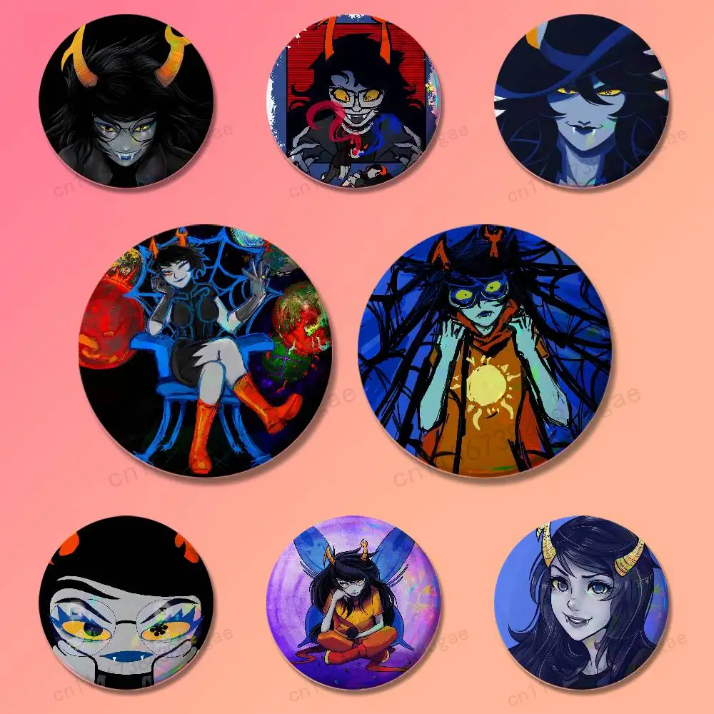 

Charming V-Vriska S-Serket Round Cosplay Pin Bag Decor Fans Collect Friends Gifts Brooch Souvenir Badges 25 32 44 58 75 mm